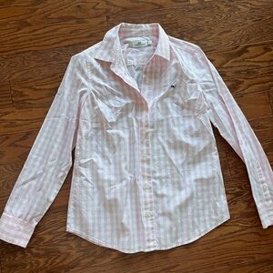 Vineyard Vines pink gingham shirt